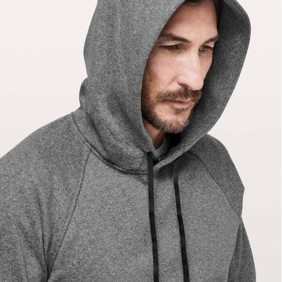 Lululemon Men's City Sweat Thermo Heathered Light Cast Gray Hoodie Shirt Large - Picture 9 of 11